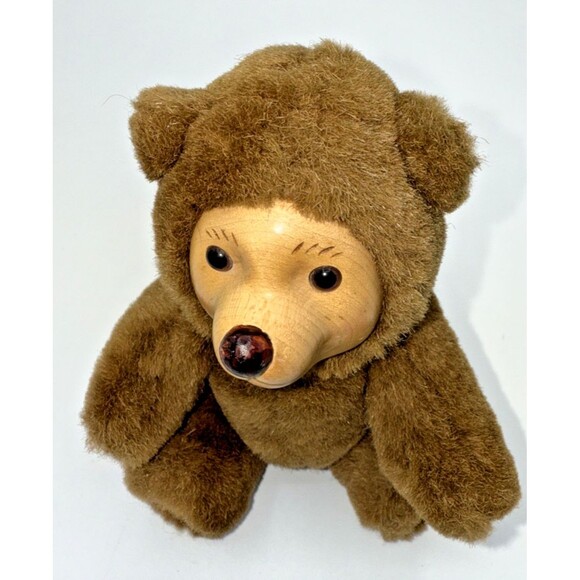 Vintage Robert Raikes Brown Jointed Teddy Bear Nursery Miniatures Applause 8” - Picture 4 of 16